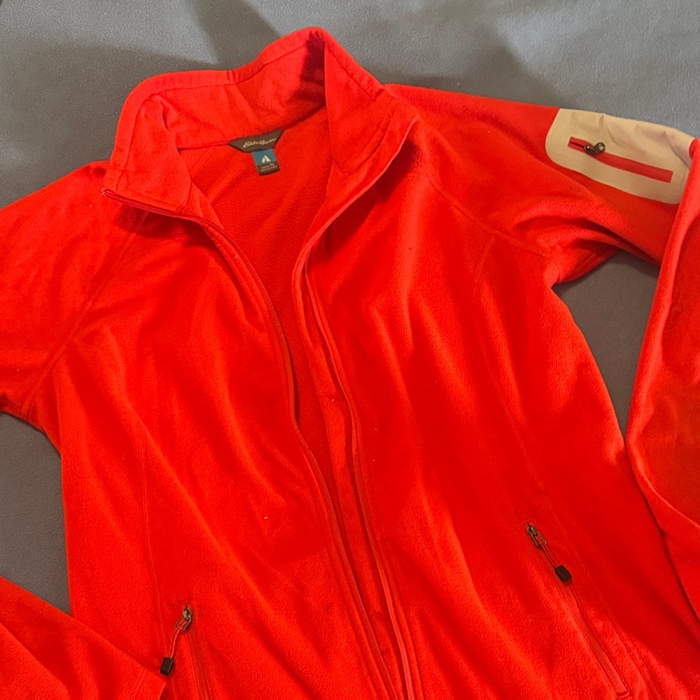 TALL Eddie Bauer fleece zip up jacket orange